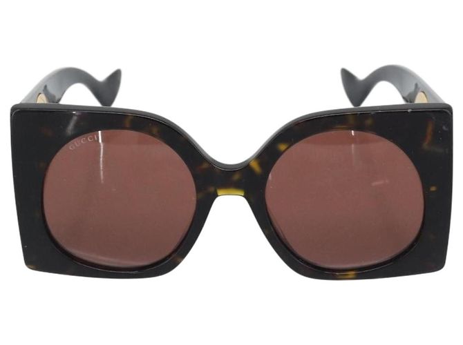 Occhiali da sole GUCCI in plastica nero e oro Auth bs36341 D'oro - vista 2