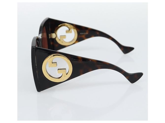 Occhiali da sole GUCCI in plastica nero e oro Auth bs36341 D'oro - vista 6