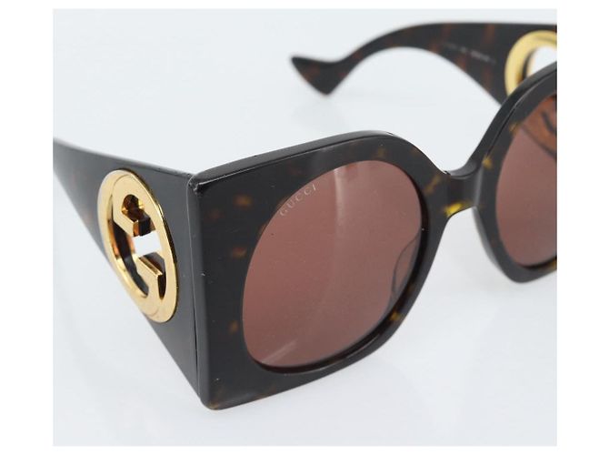 Occhiali da sole GUCCI in plastica nero e oro Auth bs36341 D'oro - vista 8