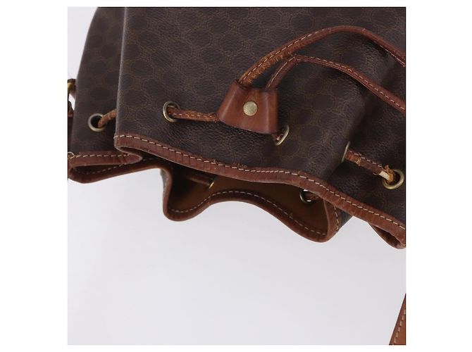 Céline Borsa a Spalla CELINE Macadam Canvas PVC Pelle Marrone Oro Auth BA14485 D'oro - vista 7