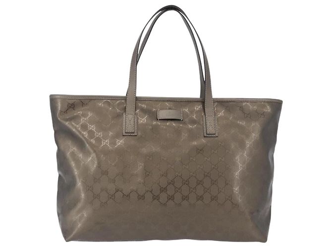 GUCCI GG implementation Tote Bag PVC Grau 211120 Auth am12189V Braun - Ansicht 2