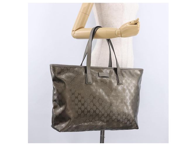 GUCCI GG implementation Tote Bag PVC Grau 211120 Auth am12189V Braun - Ansicht 25