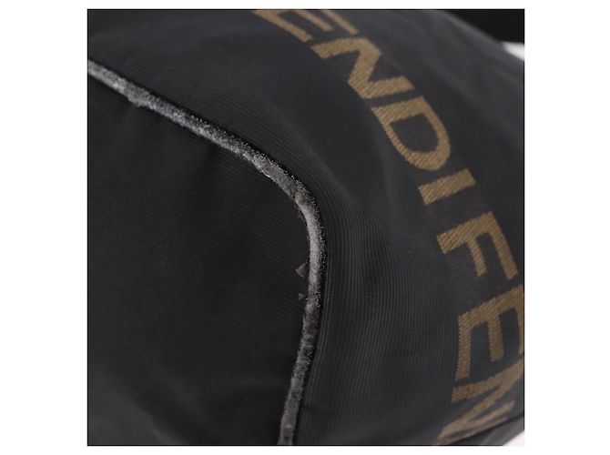 Borsa a Spalla FENDI Tela Nero Oro Auth mr2741 D'oro - vista 11