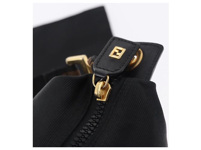 Borsa a Spalla FENDI Tela Nero Oro Auth mr2741 D'oro - vista 14