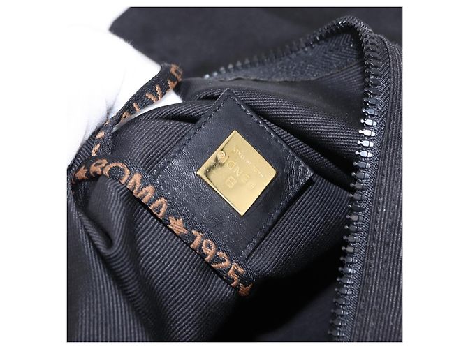 Borsa a Spalla FENDI Tela Nero Oro Auth mr2741 D'oro - vista 15