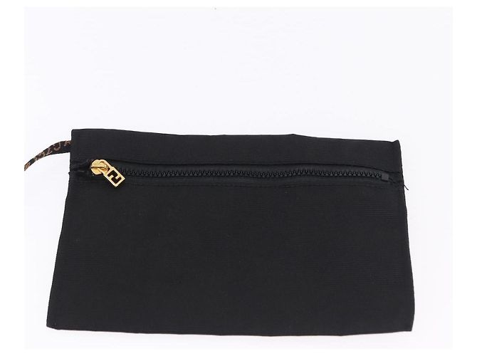 Borsa a Spalla FENDI Tela Nero Oro Auth mr2741 D'oro - vista 20