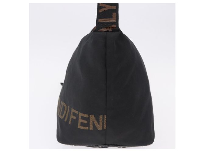 Borsa a Spalla FENDI Tela Nero Oro Auth mr2741 D'oro - vista 4