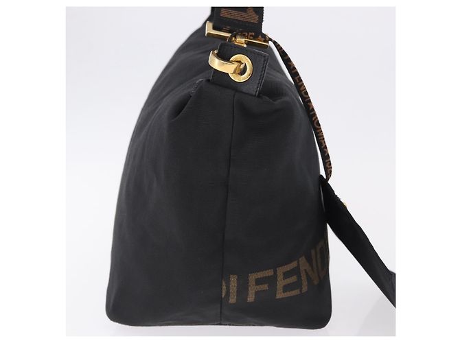 Borsa a Spalla FENDI Tela Nero Oro Auth mr2741 D'oro - vista 5