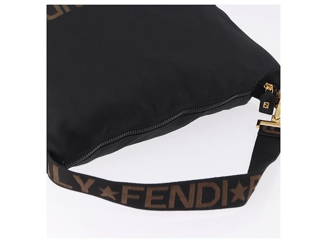 Borsa a Spalla FENDI Tela Nero Oro Auth mr2741 D'oro - vista 6