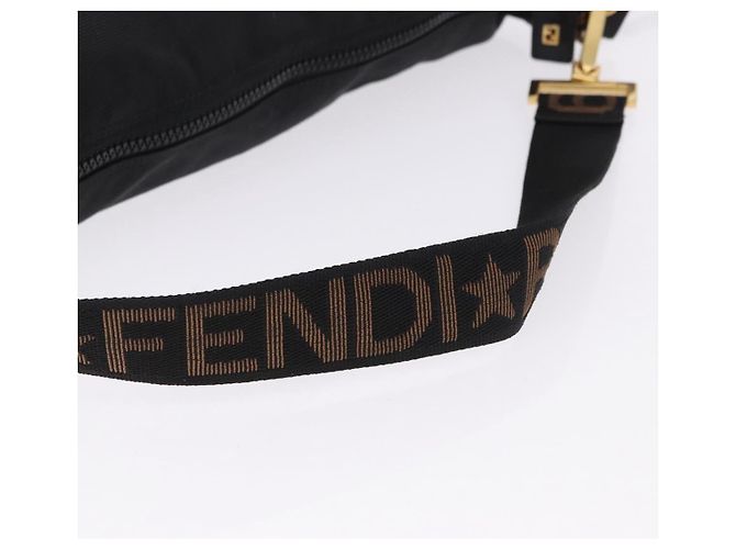 Borsa a Spalla FENDI Tela Nero Oro Auth mr2741 D'oro - vista 7