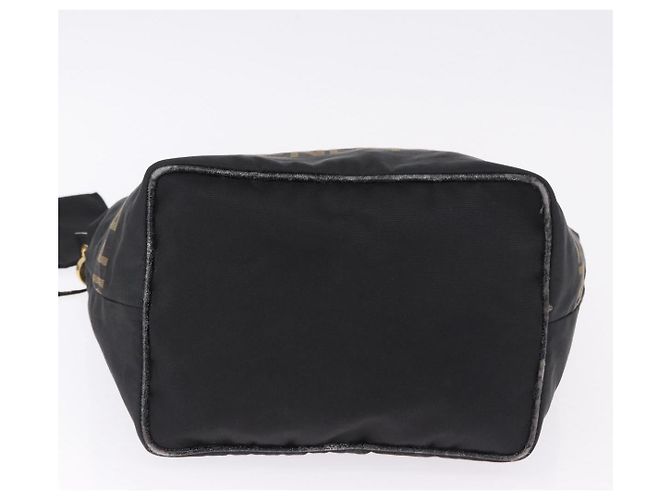 Borsa a Spalla FENDI Tela Nero Oro Auth mr2741 D'oro - vista 9