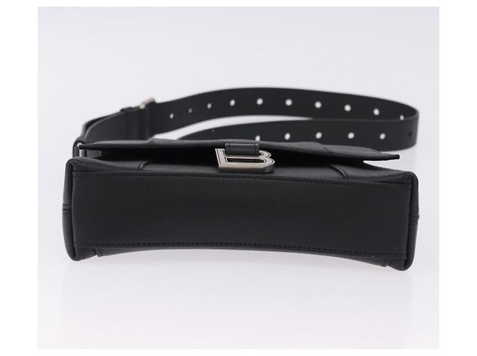 Borsa a tracolla BALENCIAGA Downtown in pelle nera argento 736471 Auth ar14127M Nero - vista 10
