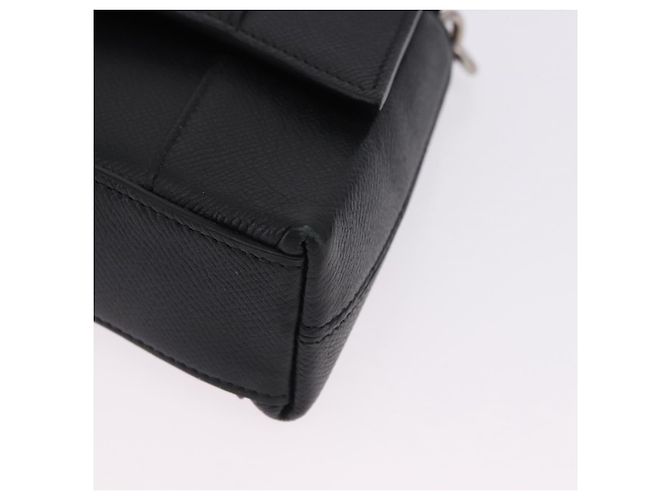 Borsa a tracolla BALENCIAGA Downtown in pelle nera argento 736471 Auth ar14127M Nero - vista 12