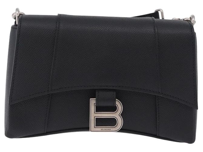 Borsa a tracolla BALENCIAGA Downtown in pelle nera argento 736471 Auth ar14127M Nero - vista 2