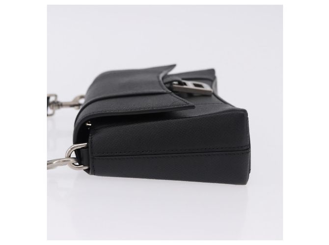 Borsa a tracolla BALENCIAGA Downtown in pelle nera argento 736471 Auth ar14127M Nero - vista 5