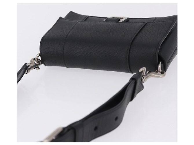 Borsa a tracolla BALENCIAGA Downtown in pelle nera argento 736471 Auth ar14127M Nero - vista 6