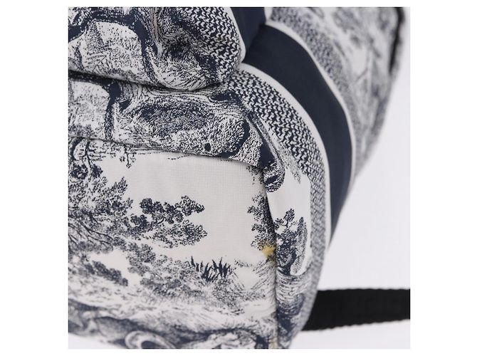 Zaino Christian Dior Toile de Jouy Nylon Navy White Auth ka5416M - vista 13