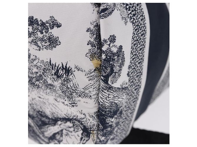 Zaino Christian Dior Toile de Jouy Nylon Navy White Auth ka5416M - vista 14