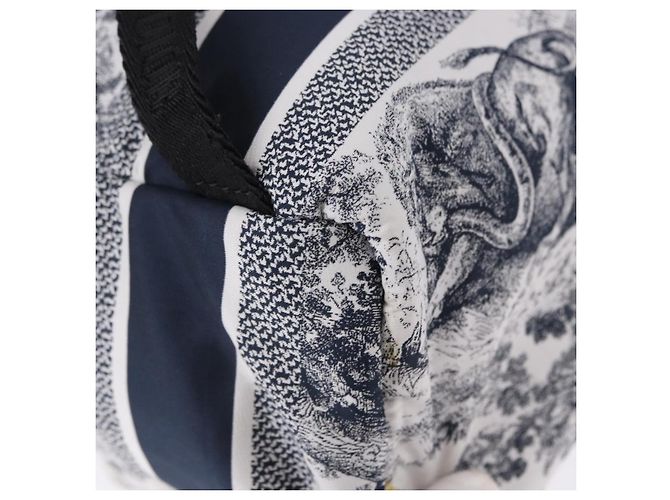 Zaino Christian Dior Toile de Jouy Nylon Navy White Auth ka5416M - vista 15