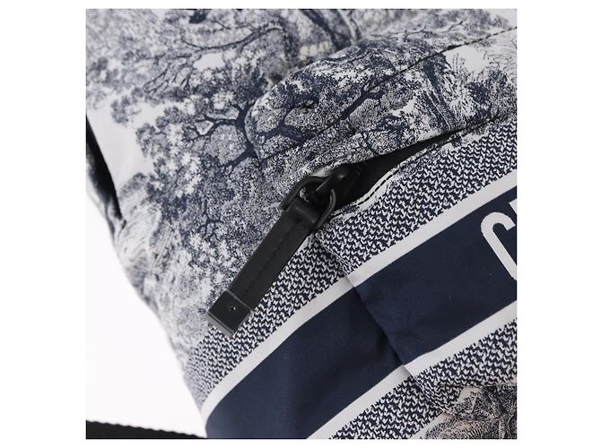 Zaino Christian Dior Toile de Jouy Nylon Navy White Auth ka5416M - vista 17