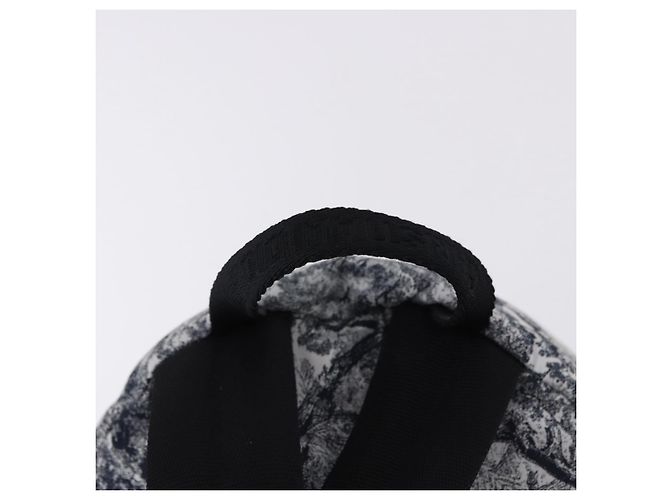 Zaino Christian Dior Toile de Jouy Nylon Navy White Auth ka5416M - vista 7