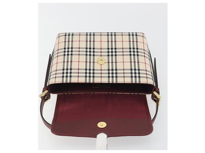 Borsa a mano BURBERRY Nova Check in tela Beige Gold Auth am12032V D'oro - vista 15