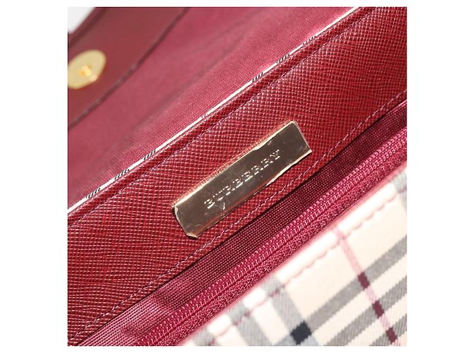 Borsa a mano BURBERRY Nova Check in tela Beige Gold Auth am12032V D'oro - vista 16