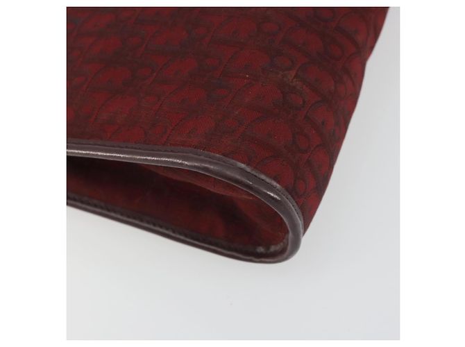 Borsa a Spalla Christian Dior Trotter Canvas Rosso Oro Auth 193068 D'oro - vista 12