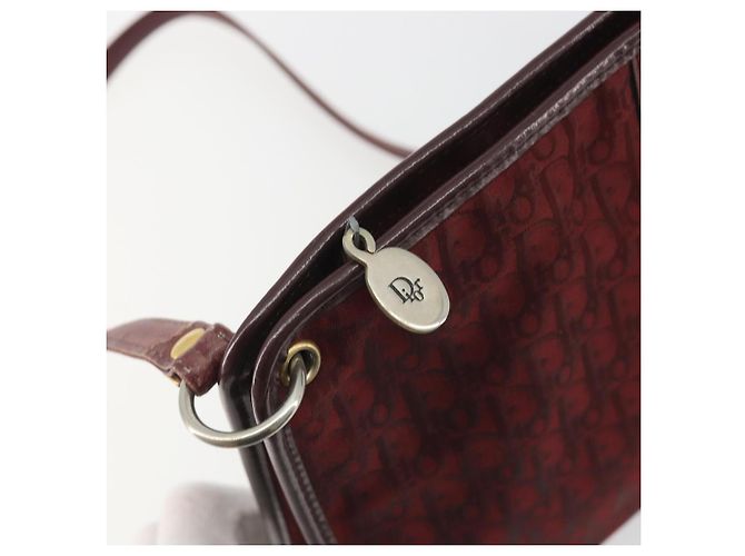 Borsa a Spalla Christian Dior Trotter Canvas Rosso Oro Auth 193068 D'oro - vista 16