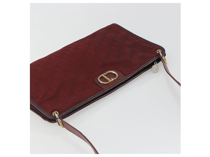Borsa a Spalla Christian Dior Trotter Canvas Rosso Oro Auth 193068 D'oro - vista 6