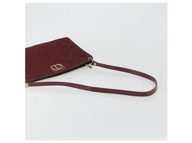 Borsa a Spalla Christian Dior Trotter Canvas Rosso Oro Auth 193068 D'oro - vista 7