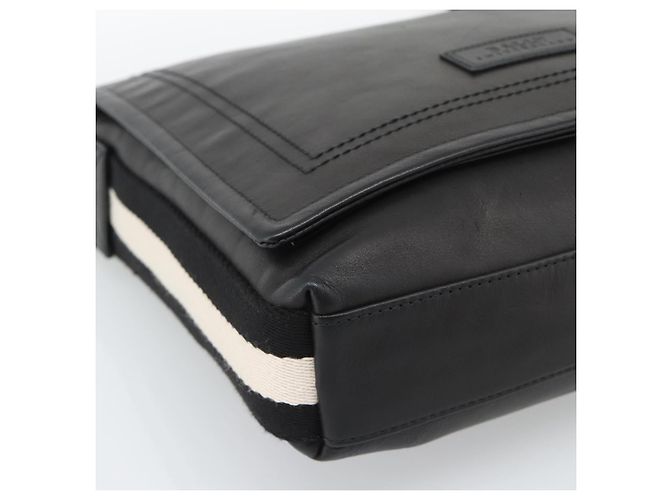 Borsa a Spalla BALLY in Pelle Nera Argento Auth 194051A Nero - vista 11
