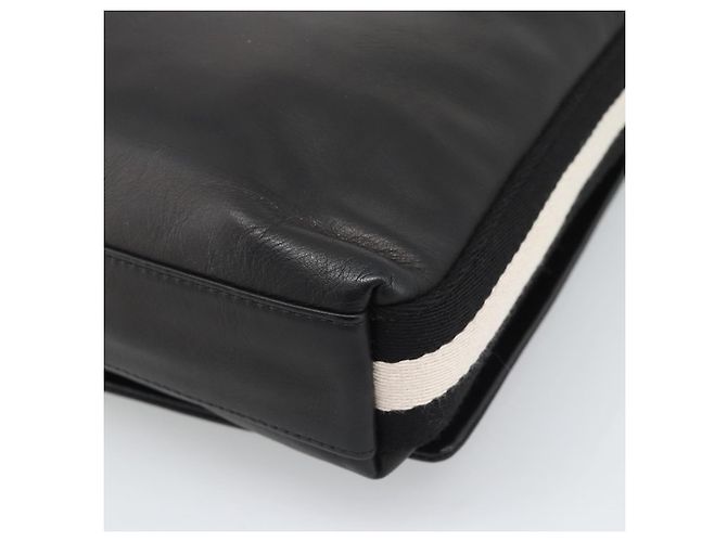 Borsa a Spalla BALLY in Pelle Nera Argento Auth 194051A Nero - vista 12
