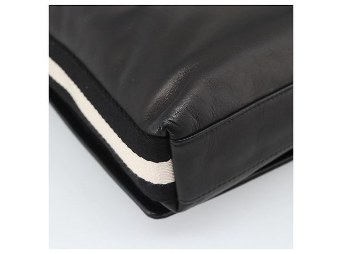 Borsa a Spalla BALLY in Pelle Nera Argento Auth 194051A Nero - vista 13