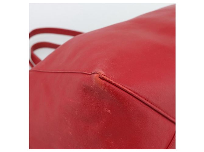 Céline CELINE Horizontal Cabas Tote Bag Leder Rot Goldfarben Authentisch ep15417 - Ansicht 11