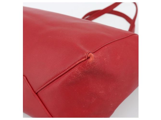 Céline CELINE Horizontal Cabas Tote Bag Leder Rot Goldfarben Authentisch ep15417 - Ansicht 12
