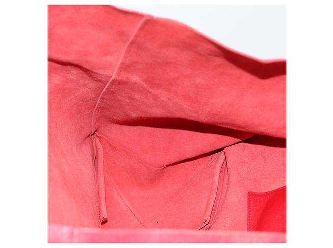 Céline CELINE Horizontal Cabas Tote Bag Leder Rot Goldfarben Authentisch ep15417 - Ansicht 17