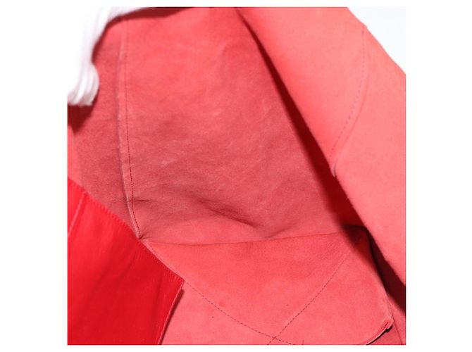 Céline CELINE Horizontal Cabas Tote Bag Leder Rot Goldfarben Authentisch ep15417 - Ansicht 18