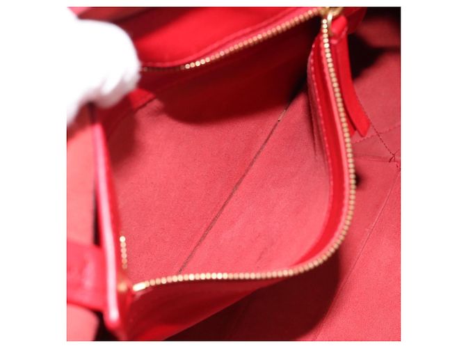 Céline CELINE Horizontal Cabas Tote Bag Leder Rot Goldfarben Authentisch ep15417 - Ansicht 20