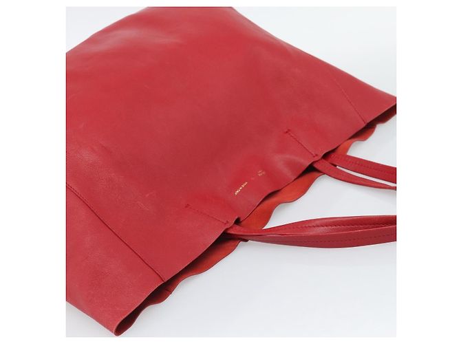 Céline CELINE Horizontal Cabas Tote Bag Leder Rot Goldfarben Authentisch ep15417 - Ansicht 6