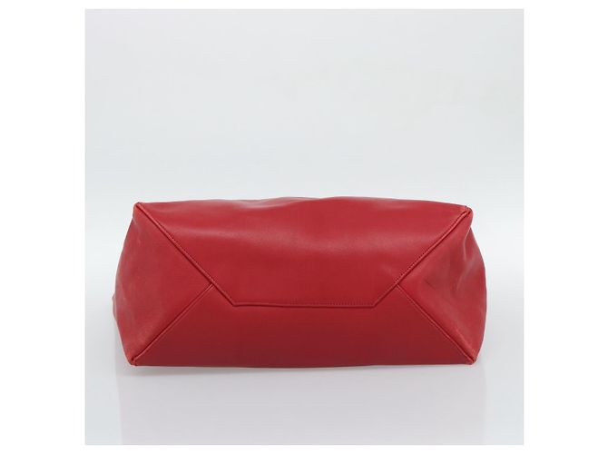 Céline CELINE Horizontal Cabas Tote Bag Leder Rot Goldfarben Authentisch ep15417 - Ansicht 9