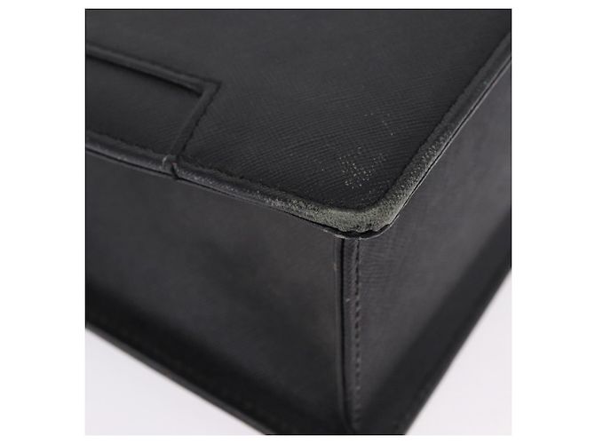 Borsa Business BURBERRY in pelle nera con dettagli argento Auth ep15311 Nero - vista 11