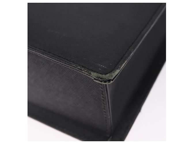 Borsa Business BURBERRY in pelle nera con dettagli argento Auth ep15311 Nero - vista 14