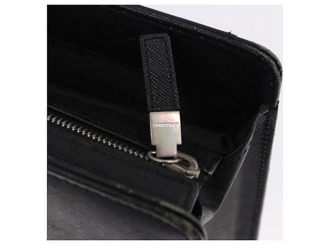Borsa Business BURBERRY in pelle nera con dettagli argento Auth ep15311 Nero - vista 15