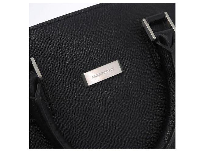 Borsa Business BURBERRY in pelle nera con dettagli argento Auth ep15311 Nero - vista 16