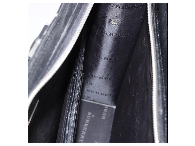 Borsa Business BURBERRY in pelle nera con dettagli argento Auth ep15311 Nero - vista 19