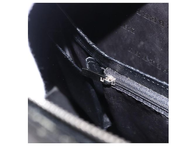 Borsa Business BURBERRY in pelle nera con dettagli argento Auth ep15311 Nero - vista 21