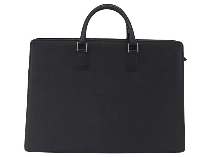 Borsa Business BURBERRY in pelle nera con dettagli argento Auth ep15311 Nero - vista 3