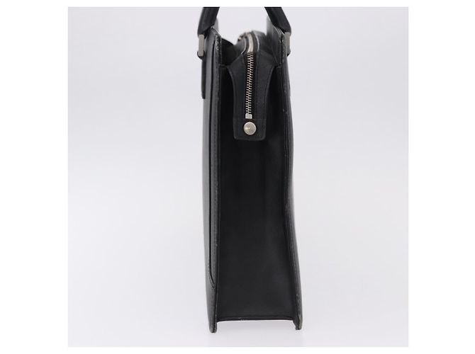 Borsa Business BURBERRY in pelle nera con dettagli argento Auth ep15311 Nero - vista 4
