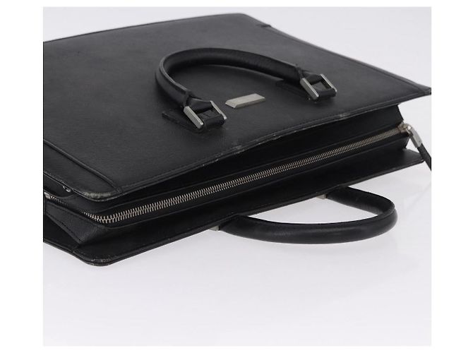 Borsa Business BURBERRY in pelle nera con dettagli argento Auth ep15311 Nero - vista 6